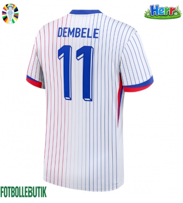 Frankrike Ousmane Dembele #11 Bortatröja EM 2024 Kortärmad